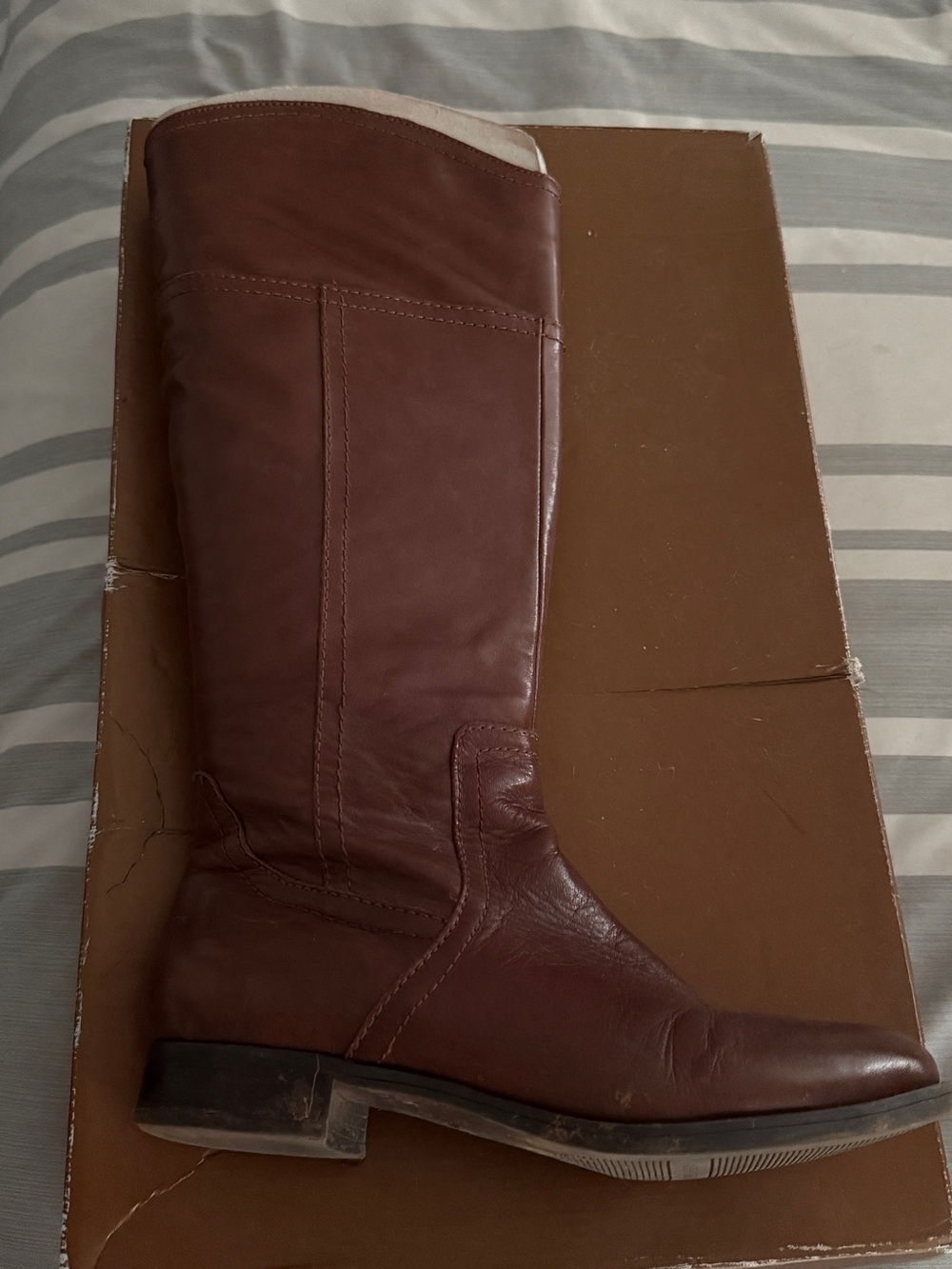 Audrey Brooke Over-the-Knee Leather Boots - Brown